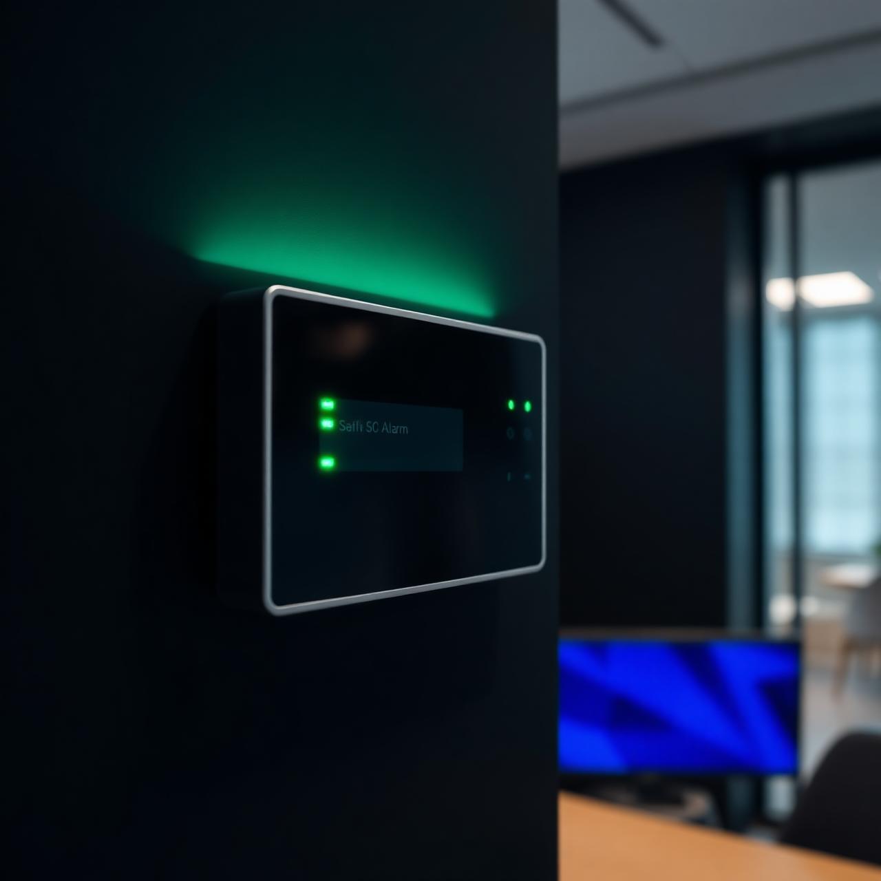 Modern zakelijk alarmsysteem paneel met live status